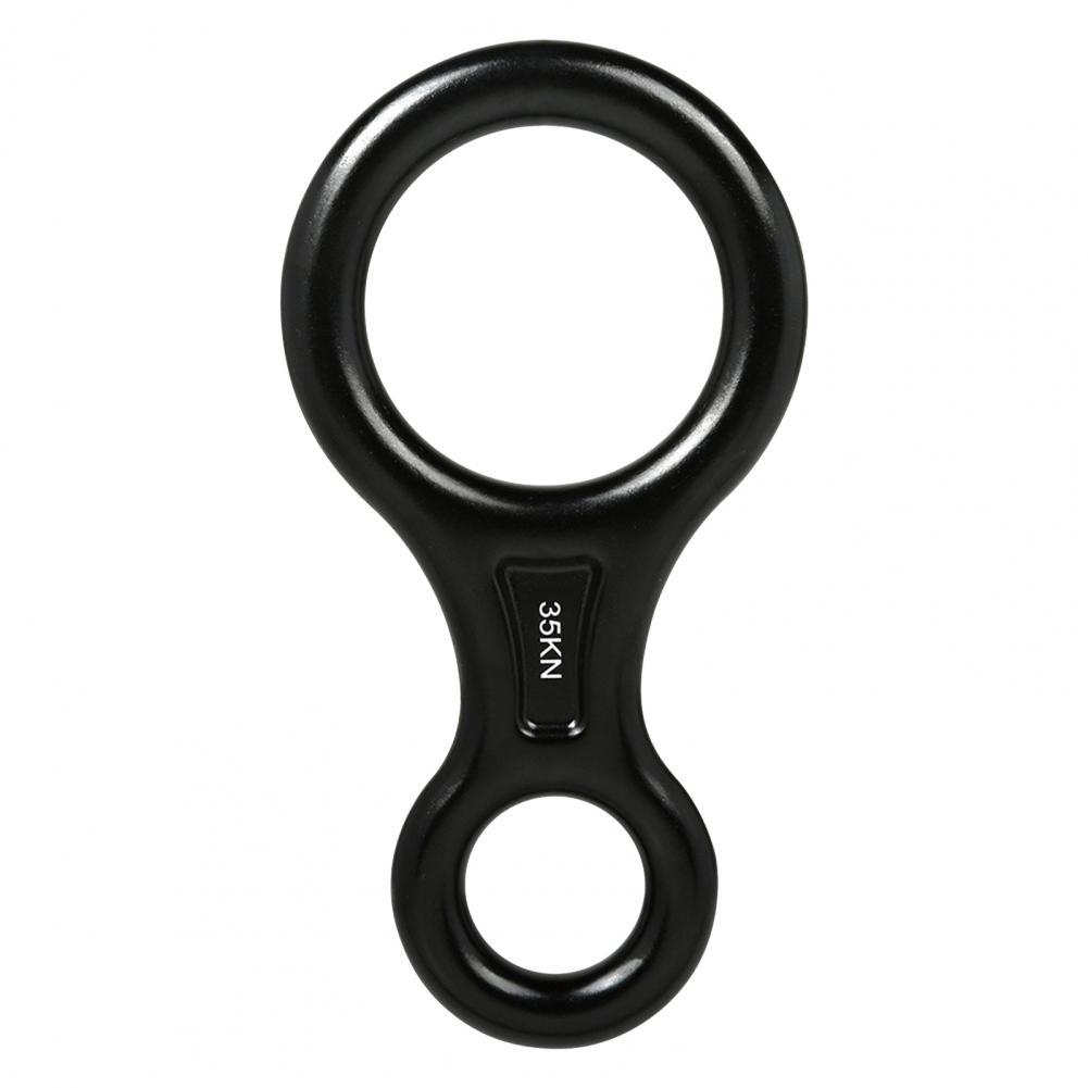 Descender Rappelling Belay Device Carabiner Aluminum Alloy Safe Practical 8-shape Aluminum Alloy Figure Descender: Black