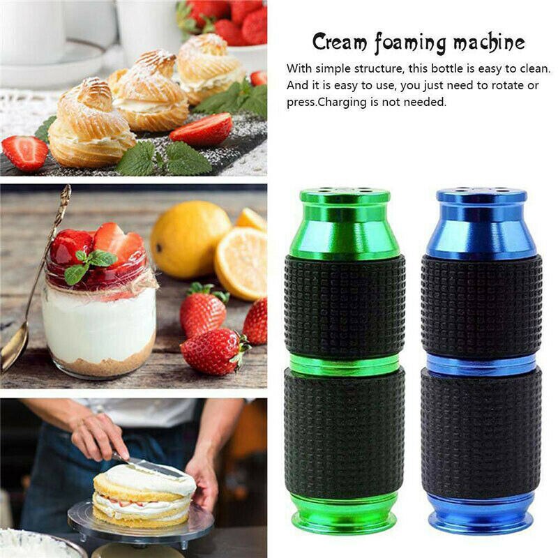 Portable Whipped Cream Cracker Dispenser Mini Rubber Grip Safe Gas Canister Dispenser Whipping Cream Dessert Gadget Kitchen Tool
