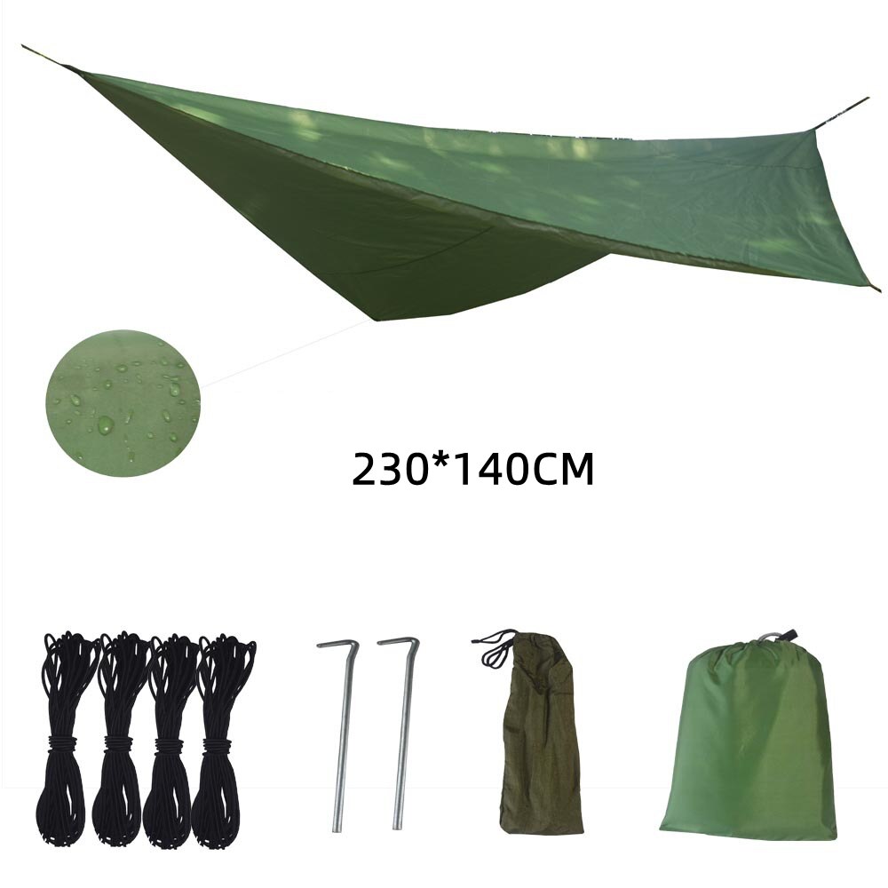 2 personers campinghave hængekøje med myggenet udendørsmøbler seng styrke faldskærmsstof sovegynge bærbar hængende: Grøn vandtæt