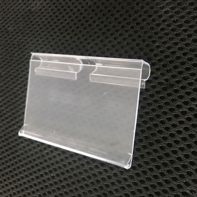 Étiquettes de prix Premium en PVC, 50 pièces, pour supermarché, centre commercial, magasin, étiquette de prix pour étagère de supermarché en PVC, bonne (transparente)