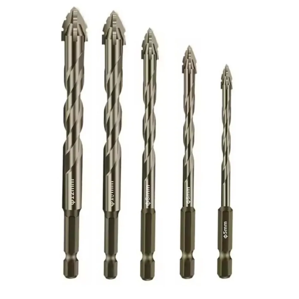 1Pcs Four-Edged Serrated Eccentric Drill Bits Set High Hardness Hexagonal Simple Installation Skewed Head Drill Bit Set: Blue