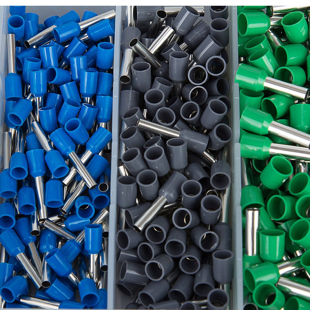 800Pcs Assortment Insulated Ferrule Wire Copper Crimp Terminals Connector Splice 8 Different Sizes Electrical Terminals