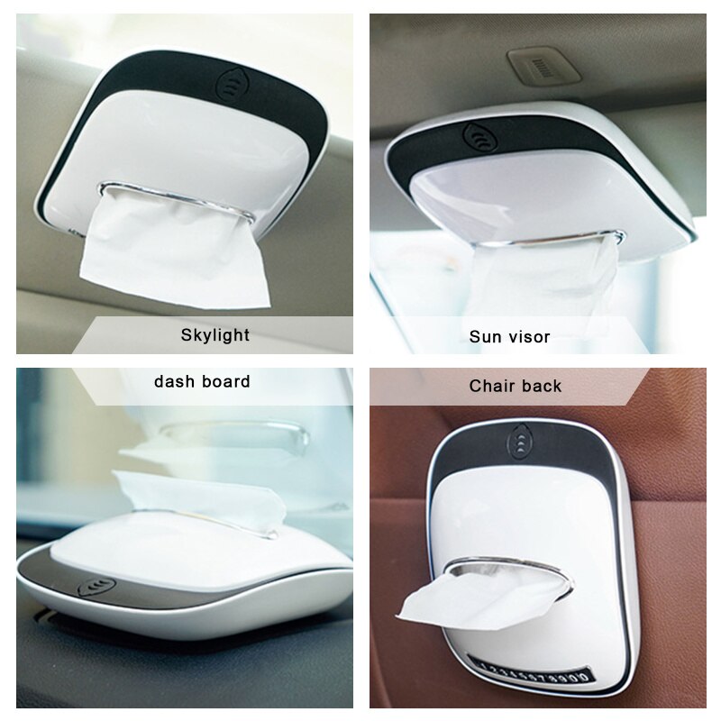 Car Tissue Napkin Holder Solid Tissue Organizer Storage Box Anti-slip Auto Interior Accessories