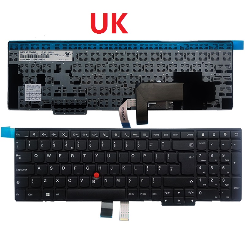 Us/dk/sp/fr/gr laptop tastatur til lenovo thinkpad  e540 e531 t540 w540 w541 t550 w550 l540 l560 t540p t560 p50s l570 no baggrundsbelyst: Uk