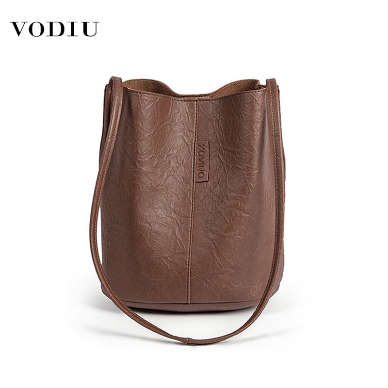 Bag Women Leather Bucket Luxury Handbags Famous Brand Large Capacity Shopping Travel Shoulder Crossbody Women Bag