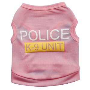Dog Vest Summer Pet Dog Clothes Puppy Chihuahua Dog T shirt Police Apparel Clothing Costume Ropa Camisita para perro: pink / XS