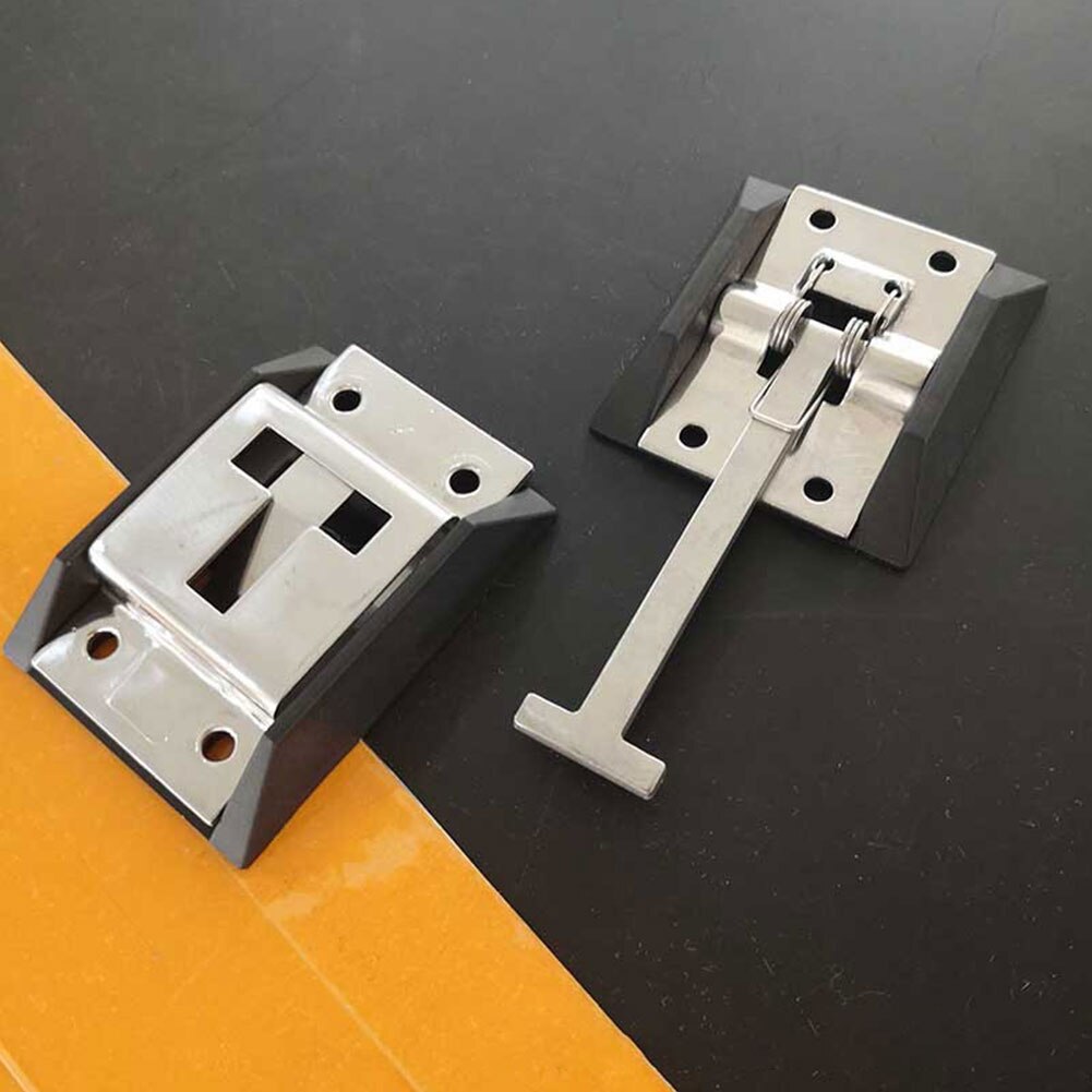 Durable Truck Door Hook Positioning Stainless Steel RV With Bracket T Shaped Buckle Universal Polished Trailer Protective Fixing