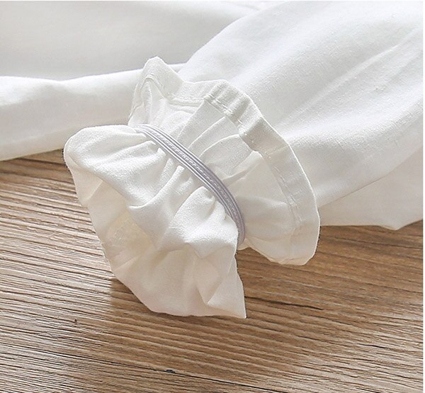 Camiseta para niña, camisa blanca de manga larga