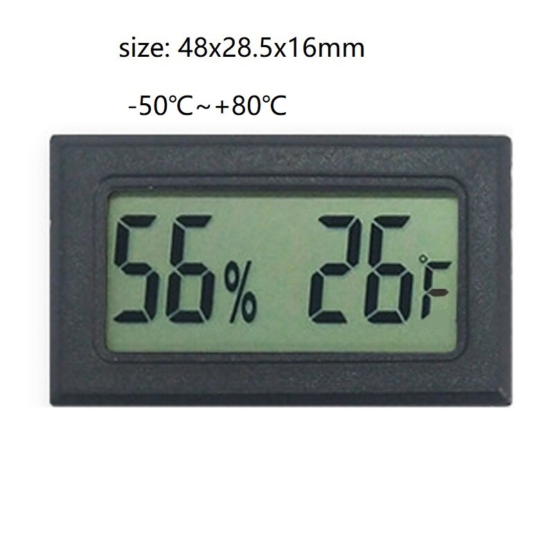Mini Thermometer Hygrometer Gauge Indicator Automatic Electronic Temperature Humidity Monitor Weather Station Alarm Clock Indoor: Fahrenheit black