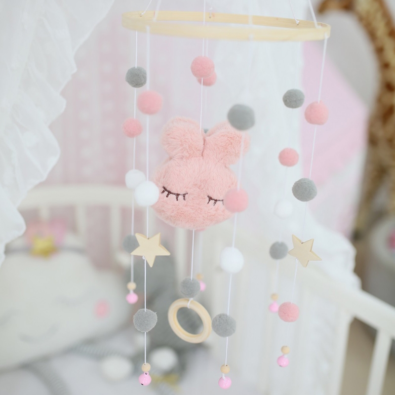 Babybett-Handy, Mobiltelefon, rassel, windspiel, wollkugeln, perlen, bettglocke, windspiel, stillzimmer-hängedekoration