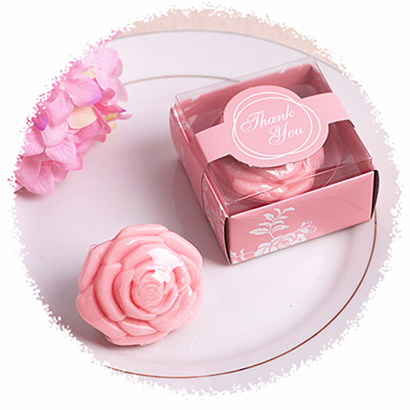 de boda para invitados, jabón Mini Rosa hecho a mano, de apoyo para boda y para fiestas: pink
