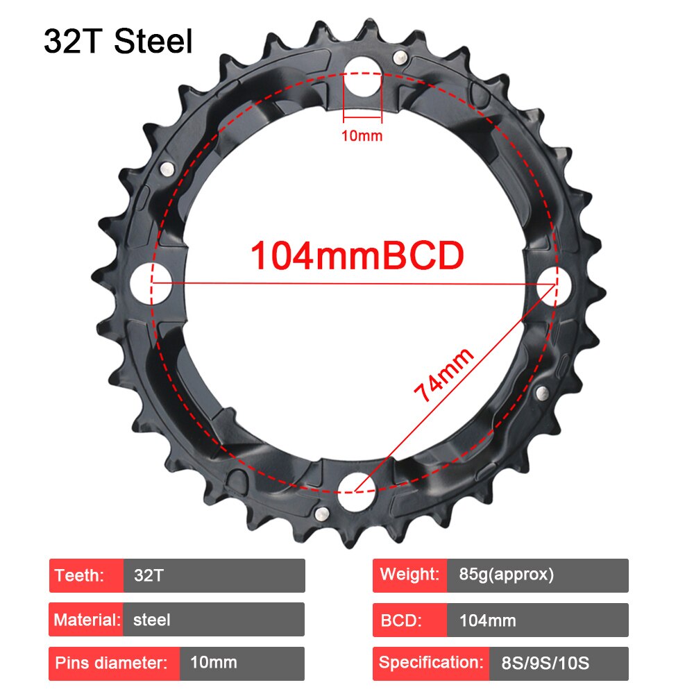 104BCD 64BCD Chainirng MTB Double/Triple Speed Bike Chainwheel 22/24/26/28/32/36/38/42T Mountain Bike Crankset Parts for Shimano