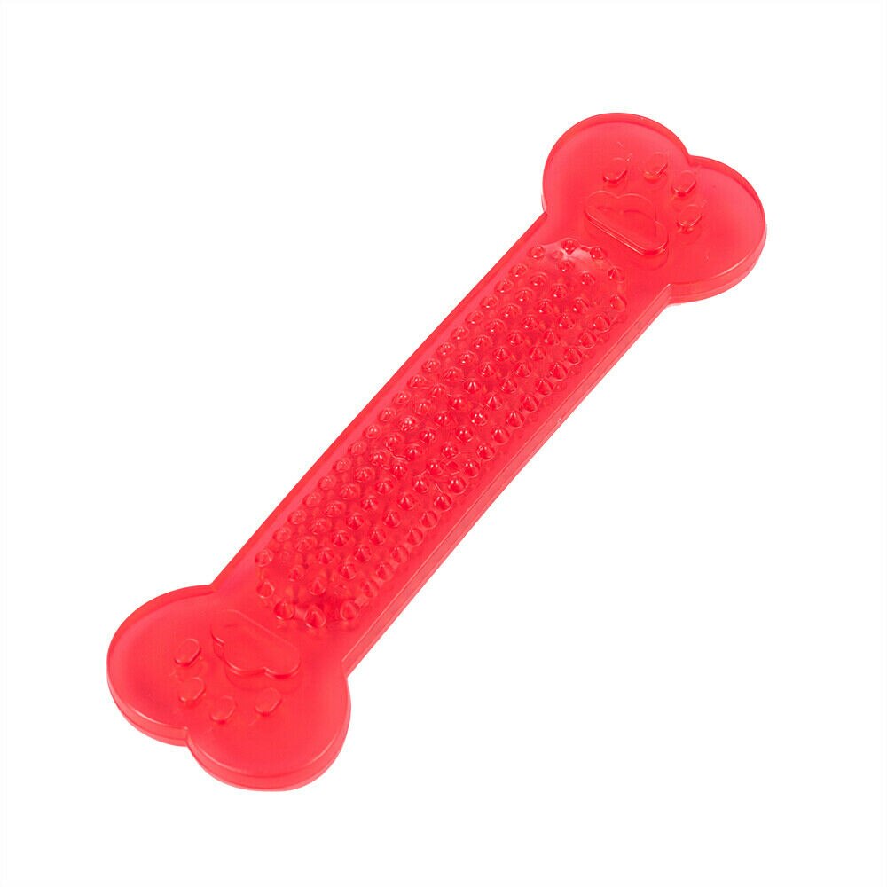 Duurzame Hond Kauwen Speelgoed Rubber Bot Speelgoed Agressieve Kauwers Hond Tandenborstel Doggy Puppy Dental Care Voor Hond Huisdier accessoires: red