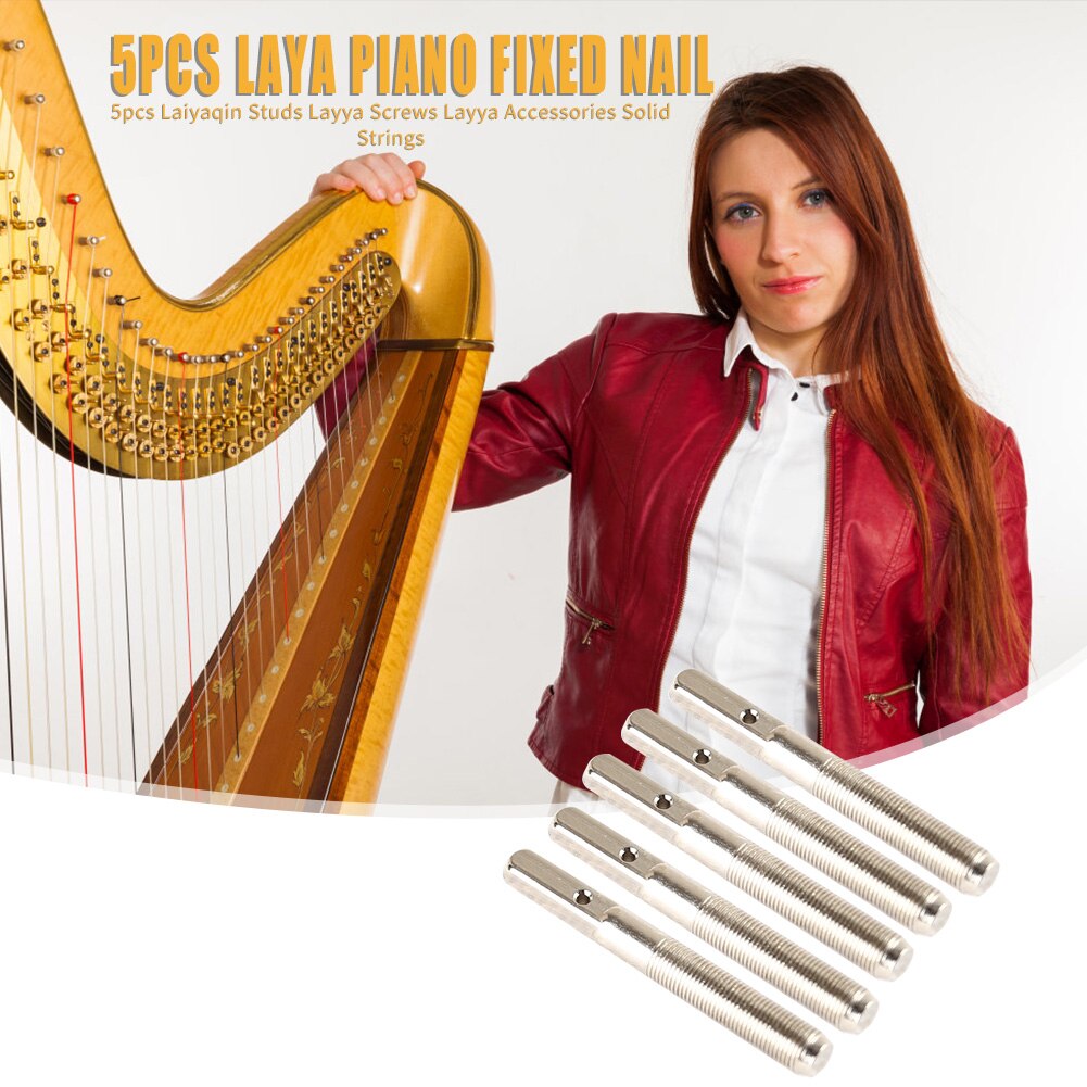 5pcs Small Harp Heptachord Screws Pins Metal Lyre Fixed String Pin