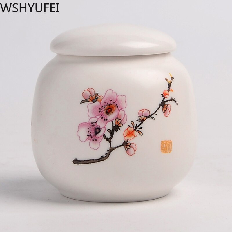 hand-painted tea cans retro ceramic stoneware tea pot tea set box sealed storage tank candy nut bottle