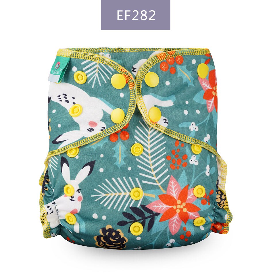 Eco-Friendly Baby Cloth Diaper Reusable Heavy Wetter Hybrid AIO/AI2 Waterproof Bamboo Washable Aio Baby Nappy Best Sell: EF282-Cloth Diaper