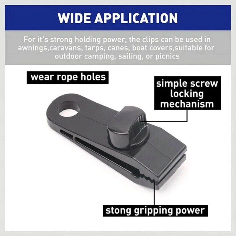 1pc kraftige vindtette presenningsklemmer forteltklemme gripeklemmer tilbehør for camping presenninger campingvogn hage skyggeduk