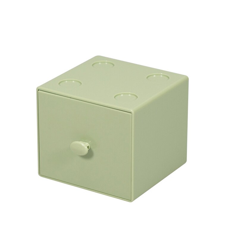 Opslag Lade Bureau Opbergdoos Bestand Puin Rack Cosmetische Kast Thuis Kantoorbenodigdheden Plastic Stapelbaar Snoep Effen Kleur: Licht Groen