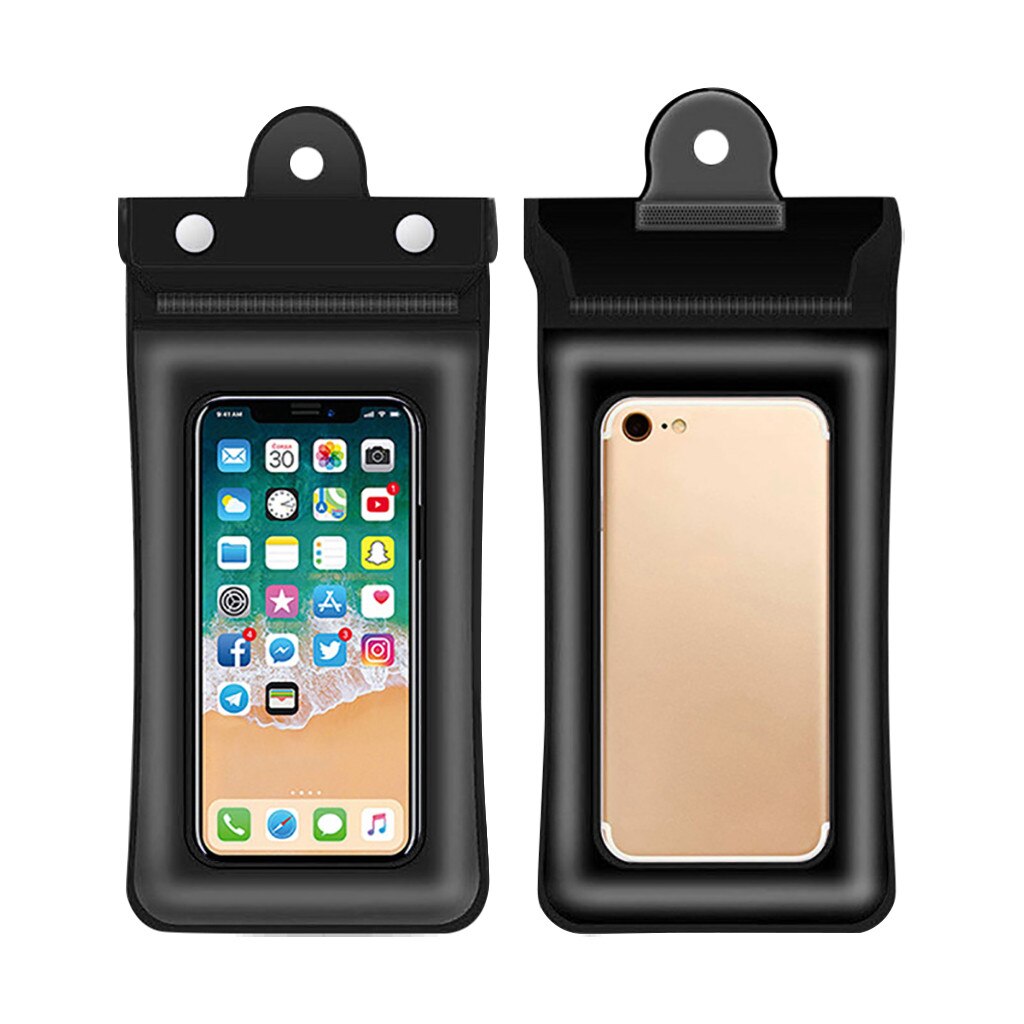 Waterdichte Tas Touchscreen Mobiele Telefoon Opbergtas Drie-Layer Verzegelde Opblaasbare Mobiele Telefoon Waterdichte Tas # YL5: Black