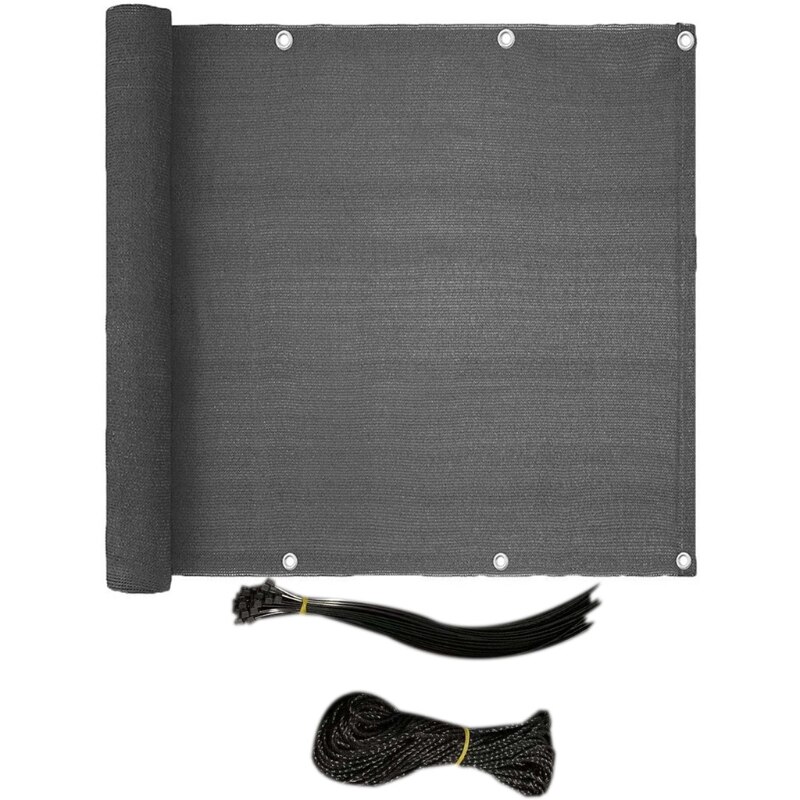 Black/Grey Balcony Privacy Cover Mesh For Home Yard Courtyard Patio Balcony Garden Cover Summer Sun Protect Outdoor: Dark Gray