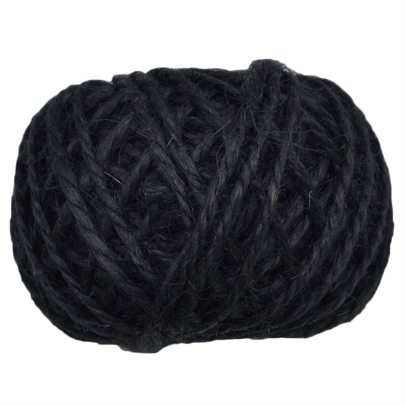 30m/ rull 2mm jute tau snorker hamp bånd rustikk bryllup innpakning rekvisita emballasje hyssing snorker scrapbooking gjør-det-selv håndverk: R09 svarte