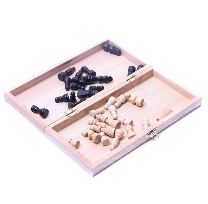 International Chess Set Pieces Set Folding Wooden Board Game Funny Game Chessmen Collection Portable Board Game