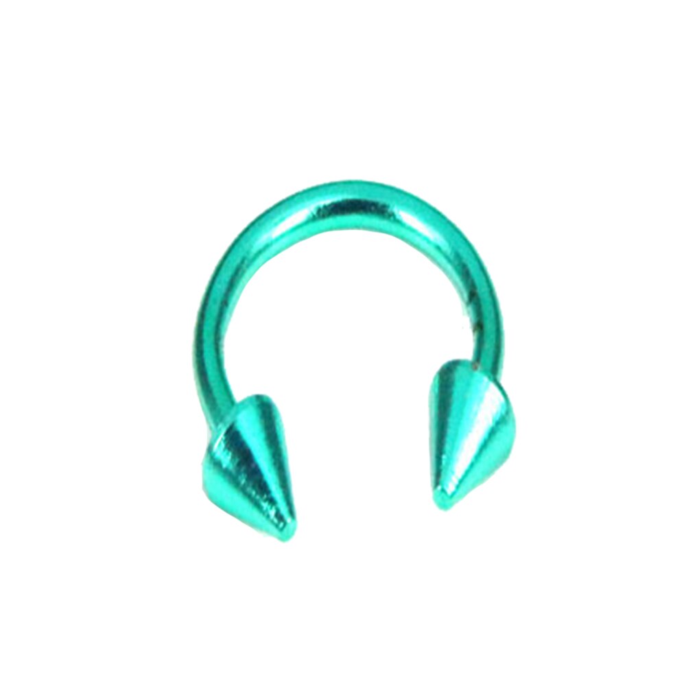 Stainless Steel Nose Ring Piercing Horseshoe Spike Septum Piercing Eyebrow Tragus Helix Pircing Lip Piercing Nariz: Green / 6mm
