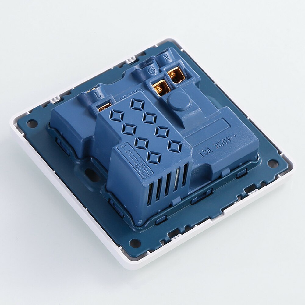 13A Double Wall UK Plug Socket 2 Gang Multifunctional Socket With USB Charger 2 Port Wall Outlets Flat Plate House Decoration