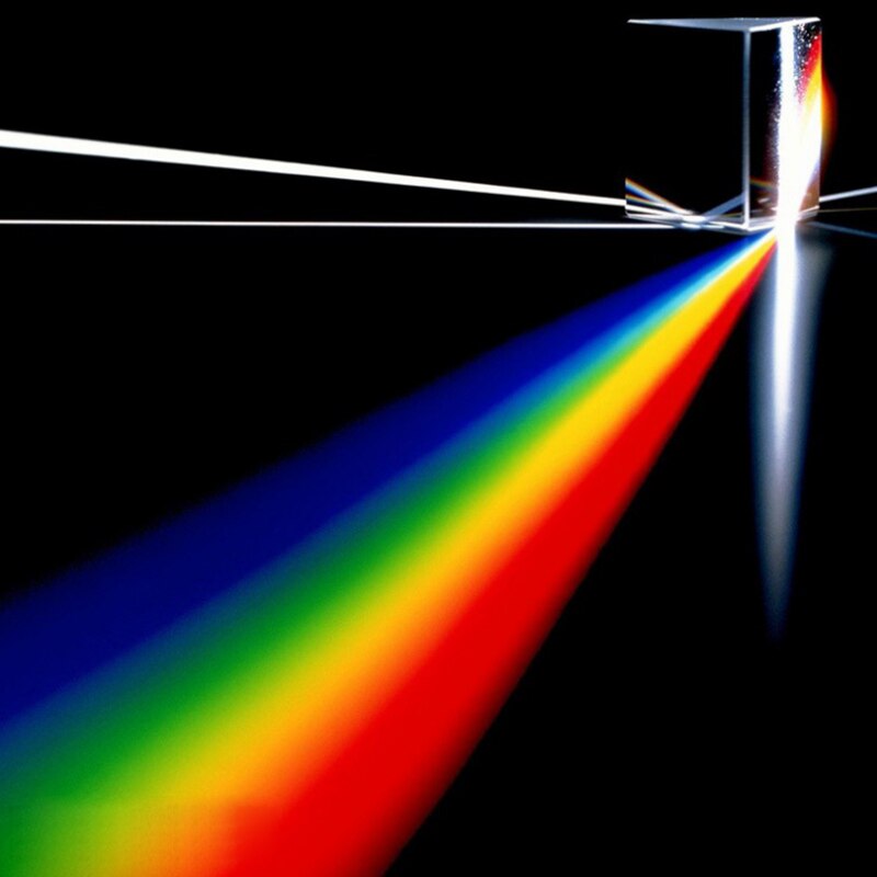Prisma triangular de vidrio óptico, Prisma de refracción de arco iris, prisma triangular colorido, instrumento de enseñanza de fotografía, 25x25x80mm