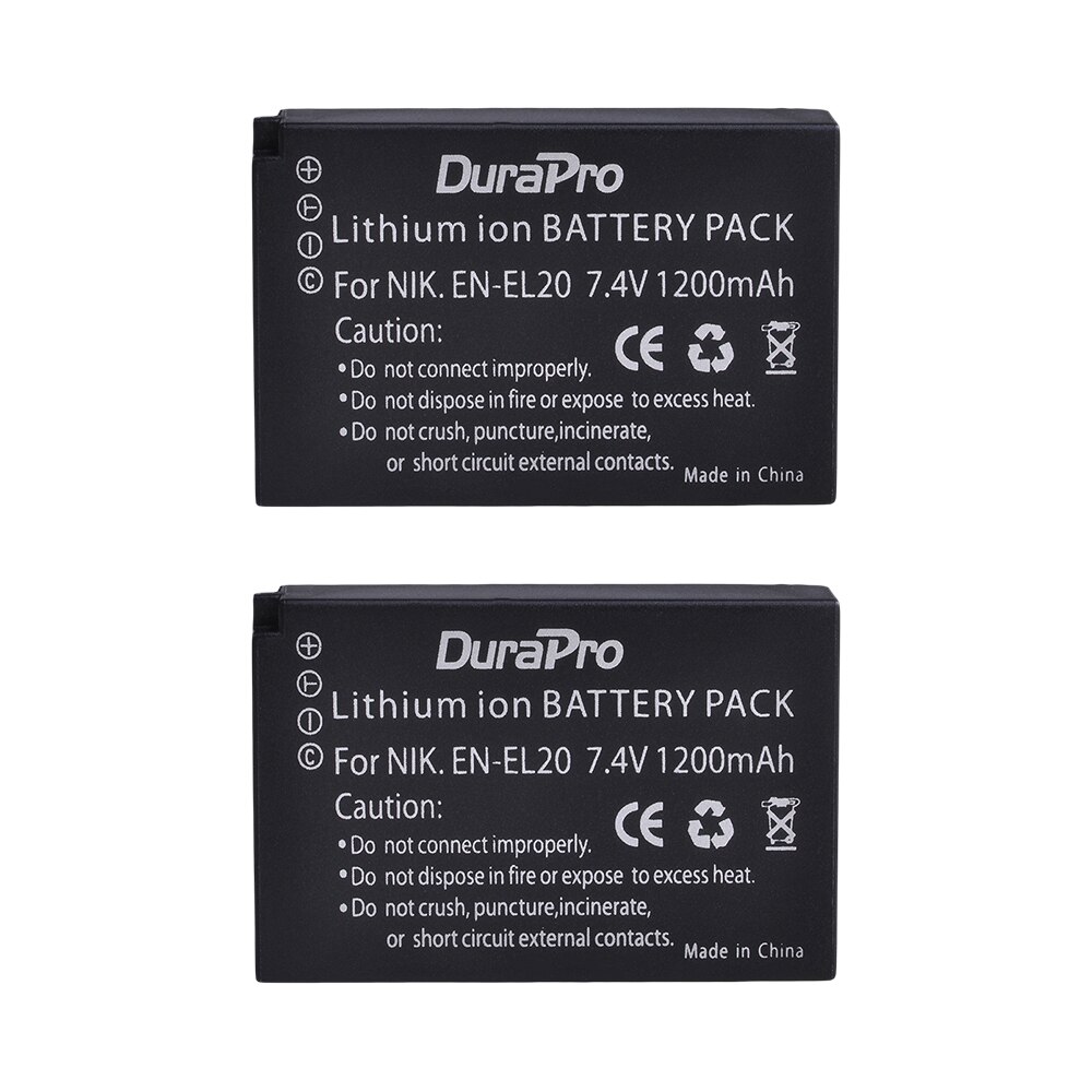 No -el20 en-el20a batteri + lcd dobbel lader for nikon coolpix  p1000, 1 j1, 1 j2, 1 j3, 1 s1, 1 v3,  coolpix a, coolpix  a 1: 2 x batterier
