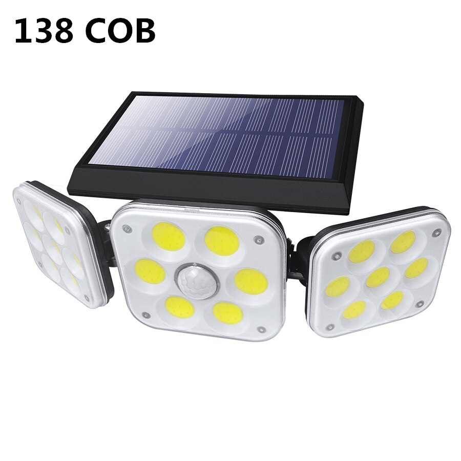 LED/COB Solar Street Light Multiple Head Wall-Mounted Motion Sensor Waterproof Integrated Outdoor Light Courtyard Road Lighting
