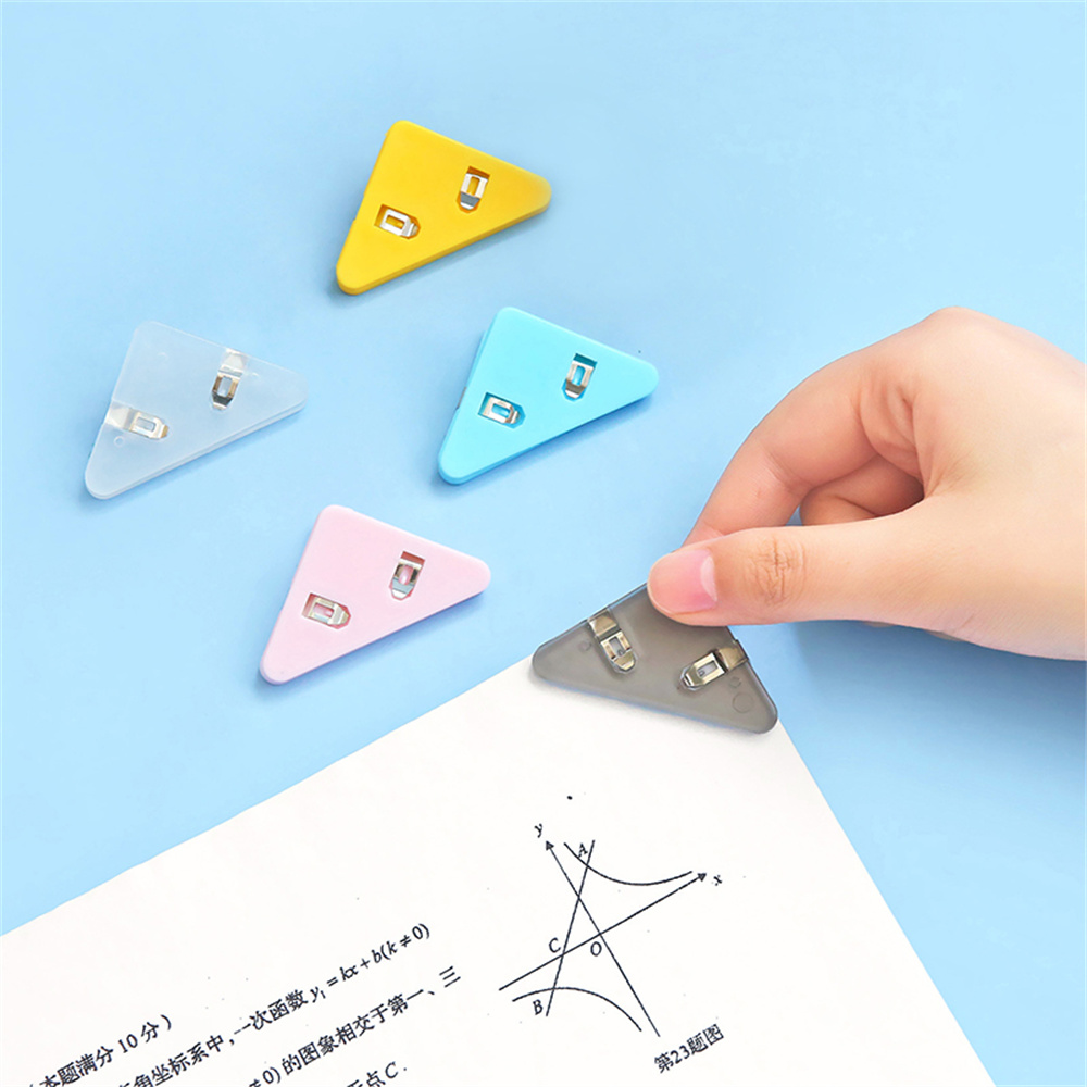 5 stücke Kunststoff Ecke Clip transparent Prüfung Seite Halfter Papier Clip Klemme Datei Index Foto Büro Schule Schreibwaren