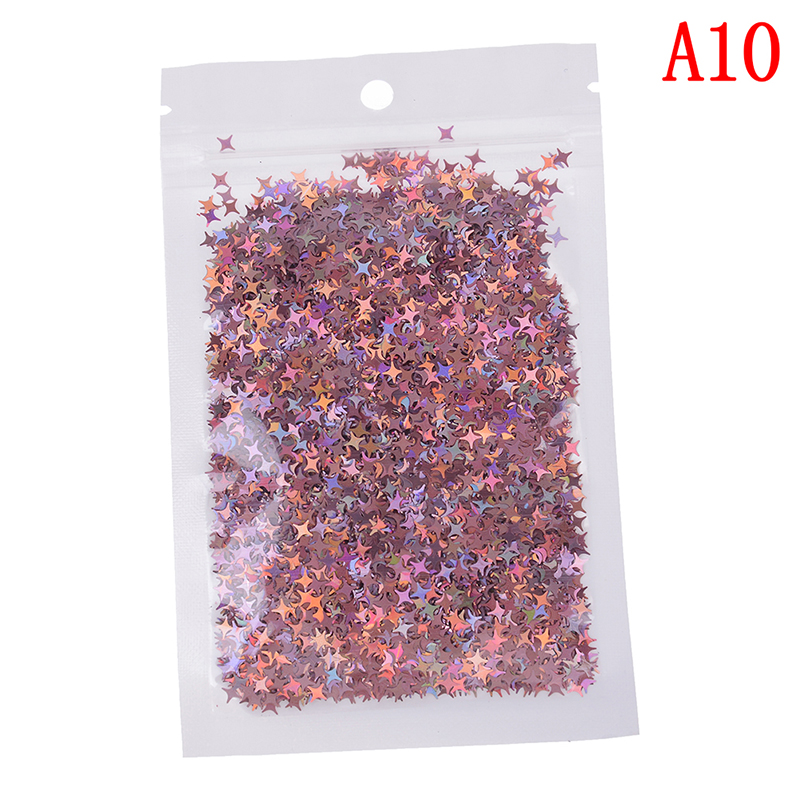 10g Vier Stern Glitter Diy Kristall Schleim Liefert Ultra-dünne Scheiben Nägel Kunst Tipps Box Zubehör Dekoration Spielzeug für Kinder Modell: 10