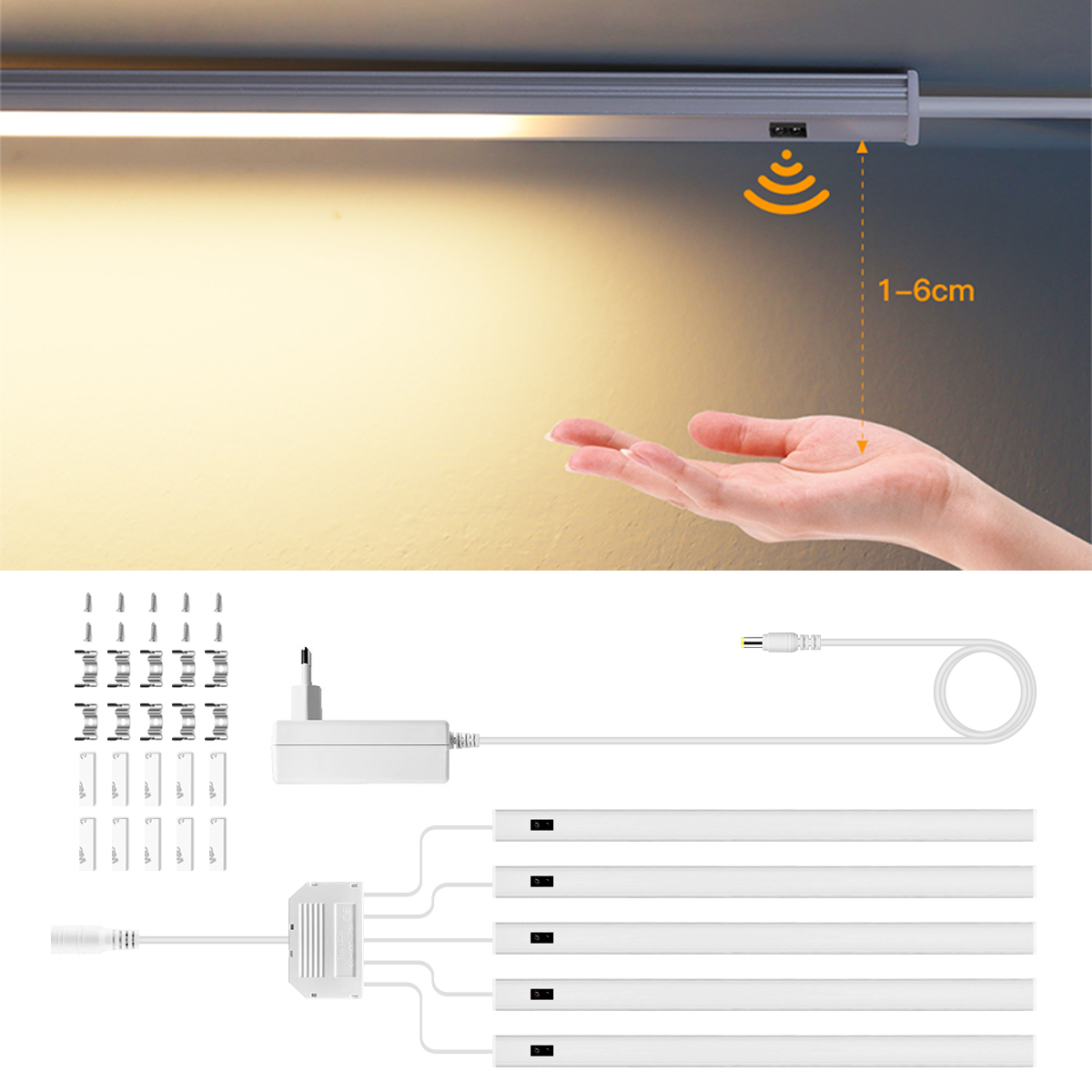 LED-Leuchten, starre Streifen, Barra de LUCES, LED-Leiste für die Aufbewahrung von Küchenschränken, parallele Beleuchtung, DC12 V, Handfeger-Bewegungsmelder-Röhren