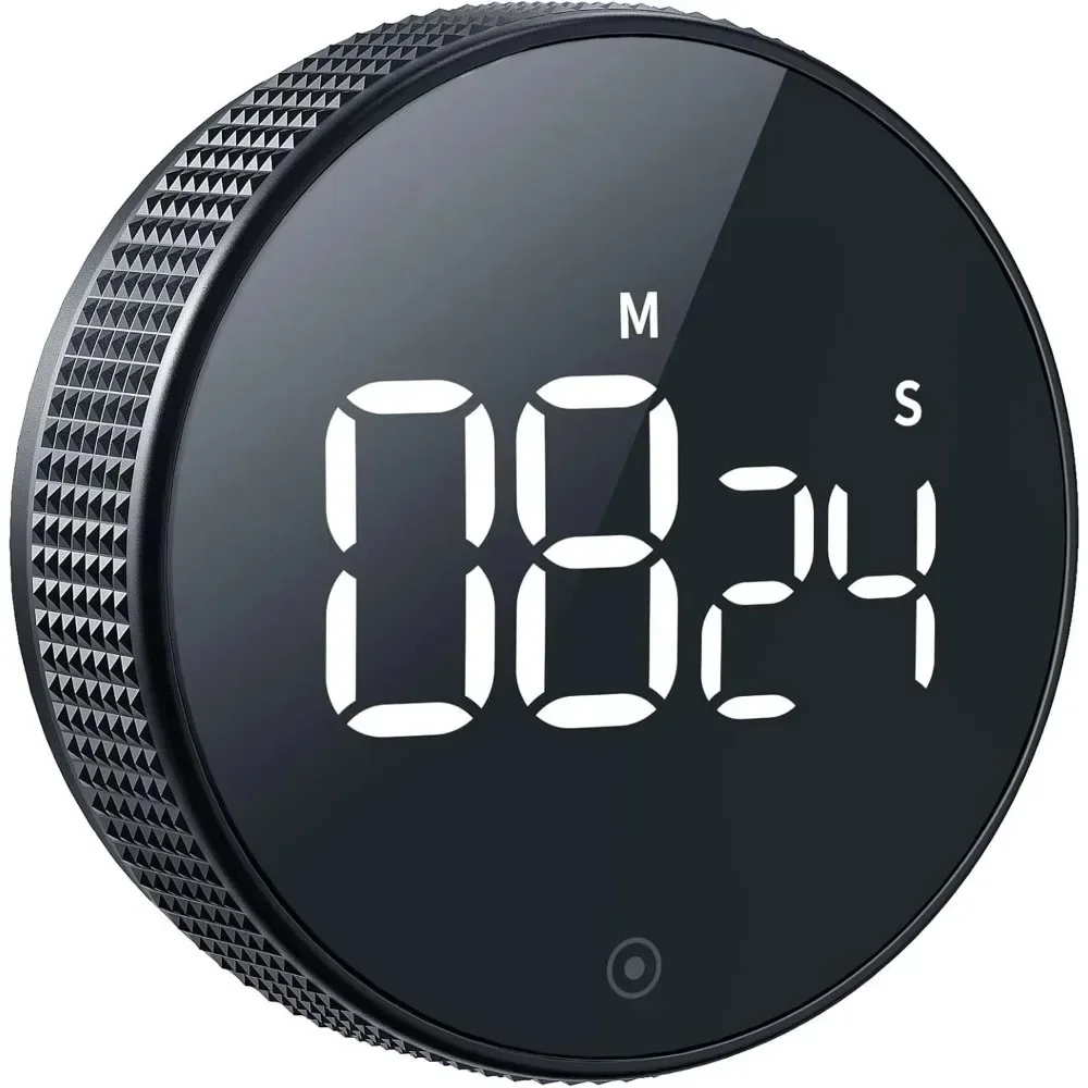 Küchentimer, digitaler Countdown, magnetischer Eieruhr zum Kochen mit Konstantlichtfunktion für Klassenzimmer, leise für Kinder und Erwachsene: Black