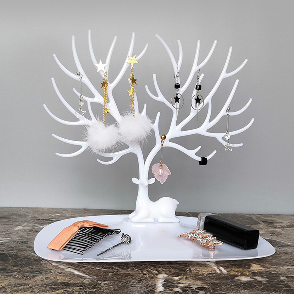 Jewelry Necklace Earrings Rings Deer Stand Display Organizer Holder Show Rack Tree Storage jewelry Organizer