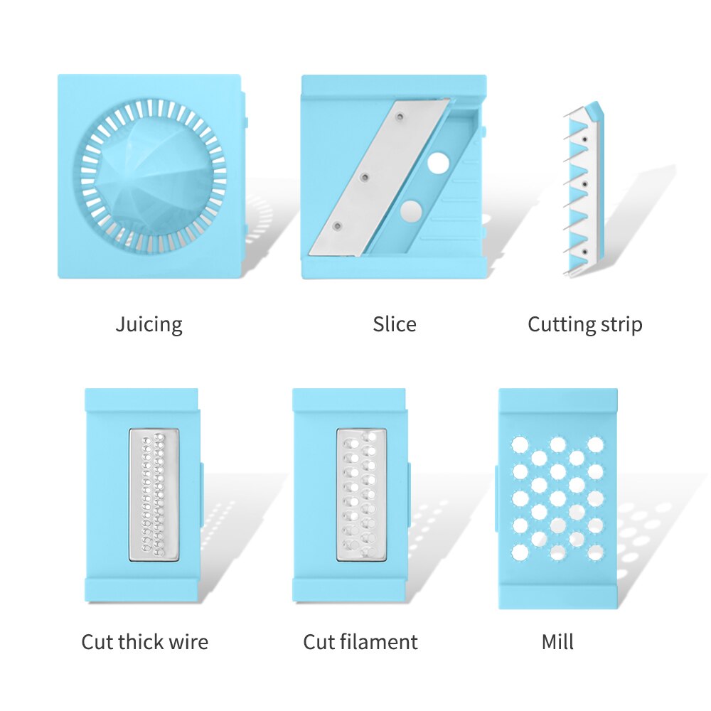 Damast handmatige groenterasp met 6 functies voor aardappel wortel draadvormige reep kaasschaaf fruitpers mandoline silcer