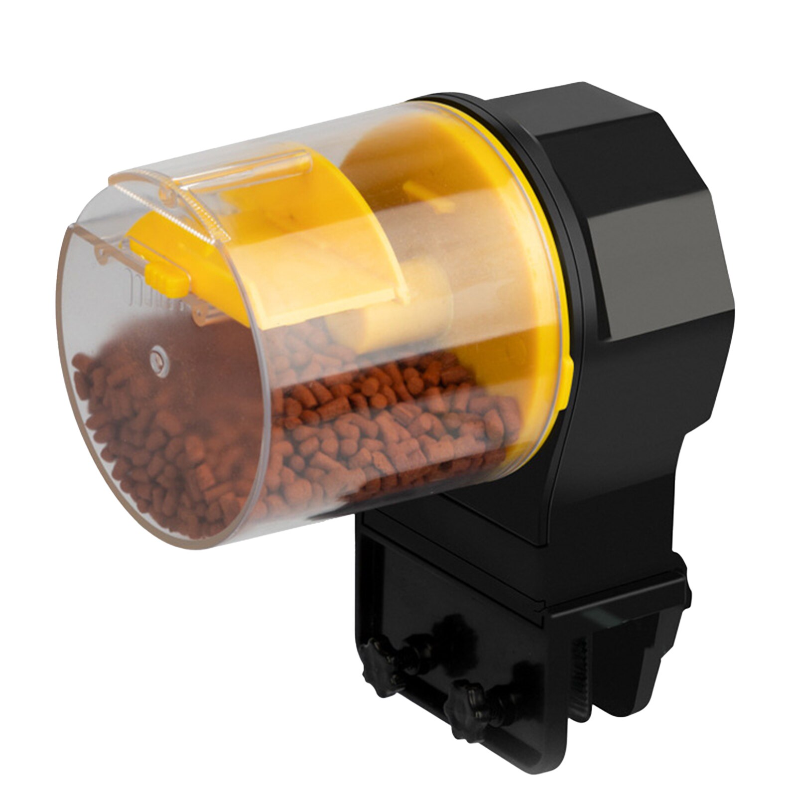 Alimentador automático de peces para acuario, alimentador de tanque, temporizador, dispensador de Comida para peces, vajilla para oficina y Casa, caja de acuario: yellow