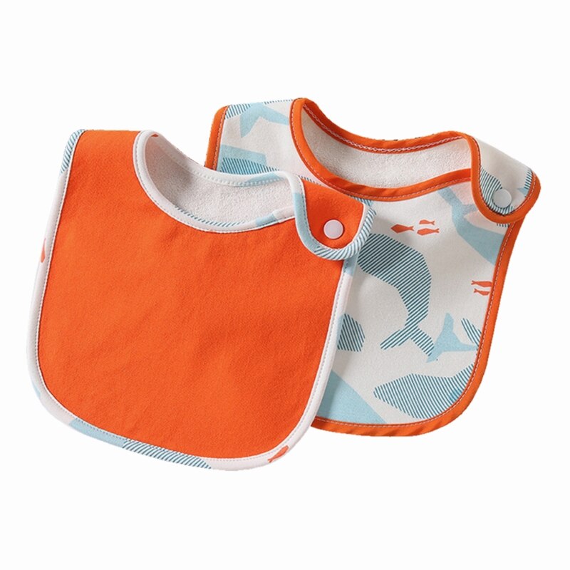 2Pcs Babyvoeding Bib Waterdicht Schort Handdoek Peuter Diner Bandana Spuugdoekjes: 3