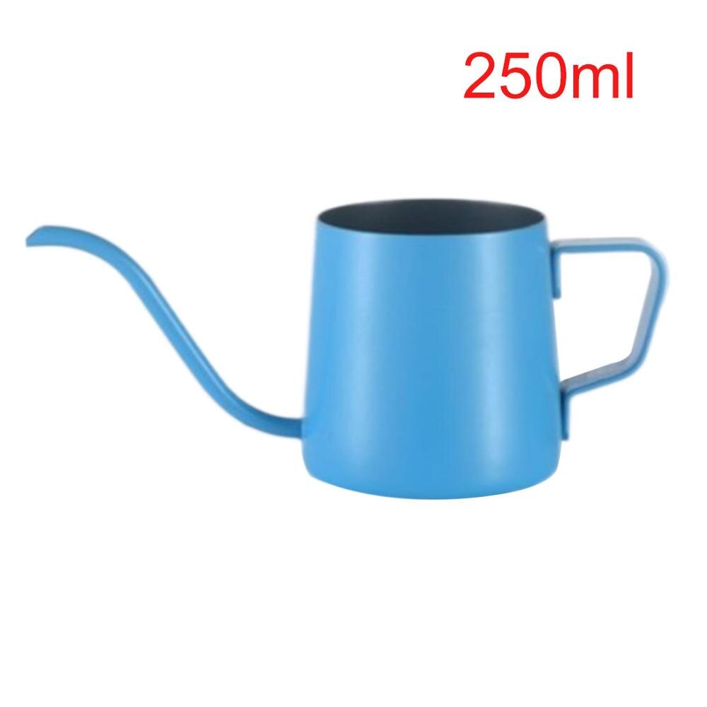 1 Pc 250/350 Ml Rvs Zwanenhals Vorm Handleiding Drip Koffie Pot Uitloop Lange Mond Waterkoker Theepot Koffie maker: 250ml Blue