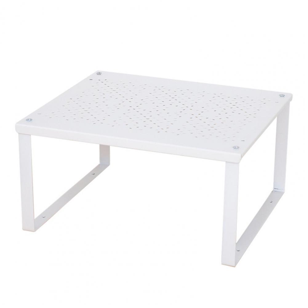 Estante organizador de armario de cocina, estante de almacenamiento de despensa, estante de almacenamiento de cocina apilable estable para despensa, especias, organizador de libros de escritorio: BLANCO