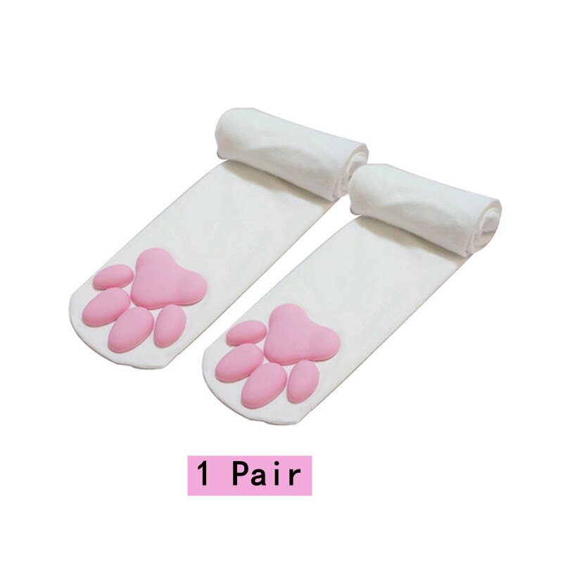 Calze con zampa di gatto per donna calze stampate in 3D Kawaii coscia di cotone alta sopra il ginocchio Cosplay morbido carino sexy: Style2