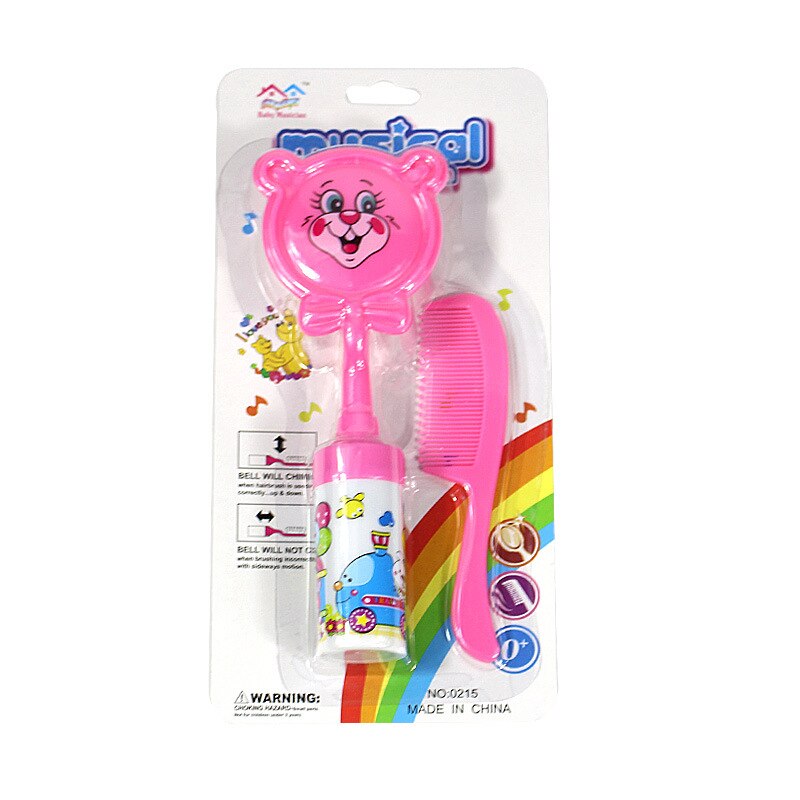 Baby Cartoon Comb Brush Supplies Bathing Washing Hair Soft Bristle Safe Head Massage Baby 2Pcs/Lot Wash Nursing Hair Brushes: Pink