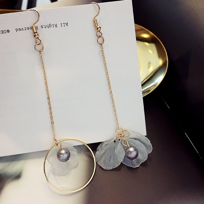 Koreaanse Vlinder Hoek Vleugels Lange Tassel Oorbellen Voor Vrouwen Sieraden Imitatie Parel Crystal Asymmetrische Verklaring Oorbellen: 8
