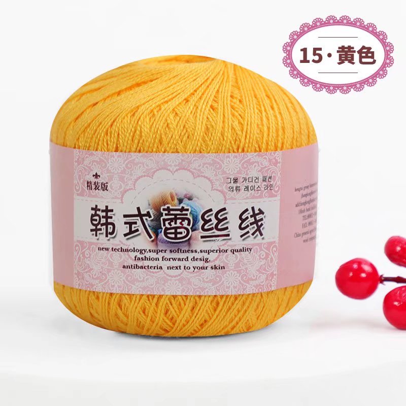 50g/PC Size 8 Lace Cotton Yarn Silk Hand Knitting Crochet Thin Lace Yarn For Diy Hat Doll Shawl Thread