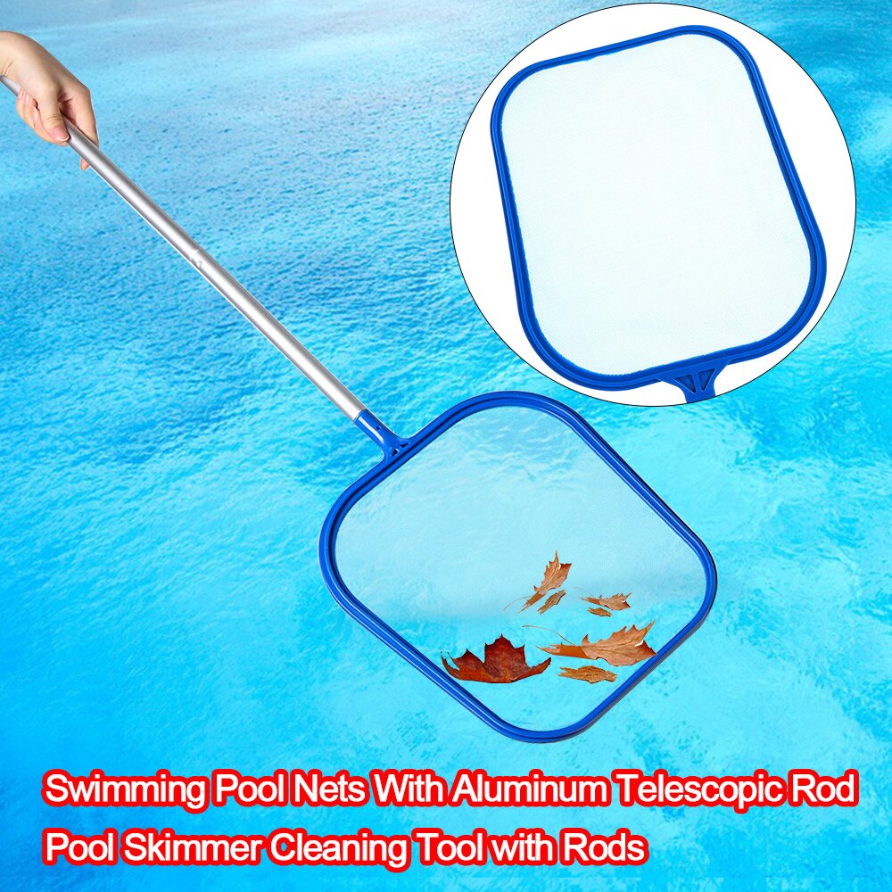 1pc pool sopnät teleskopstång pool skimmer rengöring fjädrar filter mesh yta pool damm ren verktyg