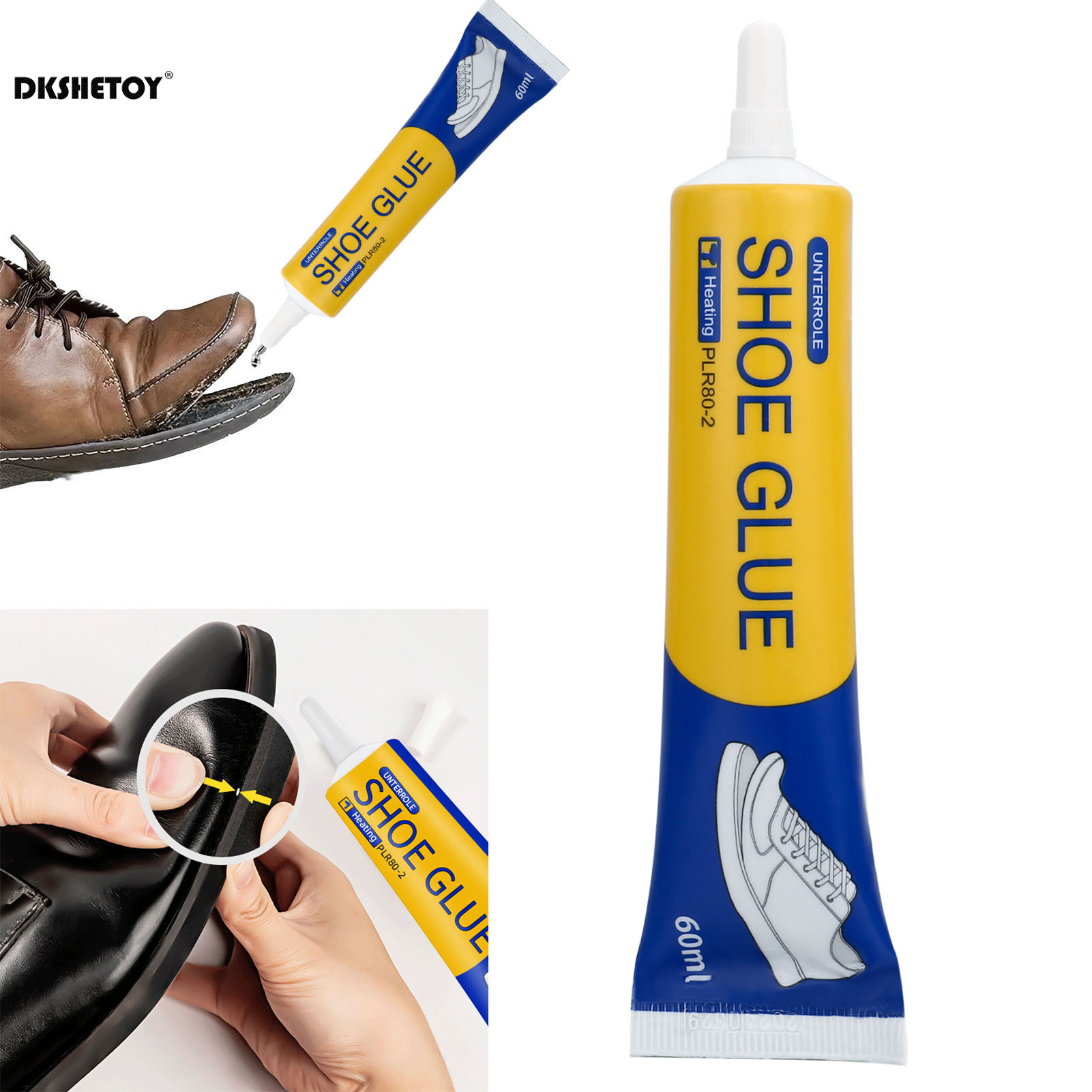 60ml supersterke schoenlijmen, doe-het-zelf reparatielijm, universele waterdichte schoenafdichtingsmiddelen voor sneakers, laarzen en leer, snelle reparatielijm: Lichtgrijs