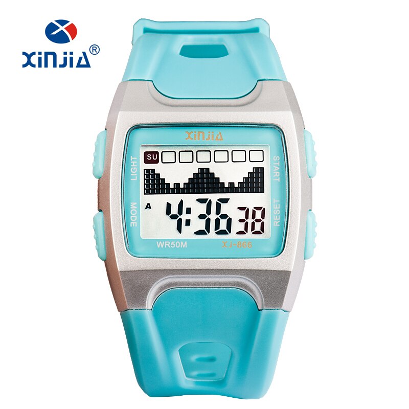XINJIA Casual Jelly LED Digital Watch For Women Super 50M Waterproof Cute Children Kid Swimming Lady Plastic Shock