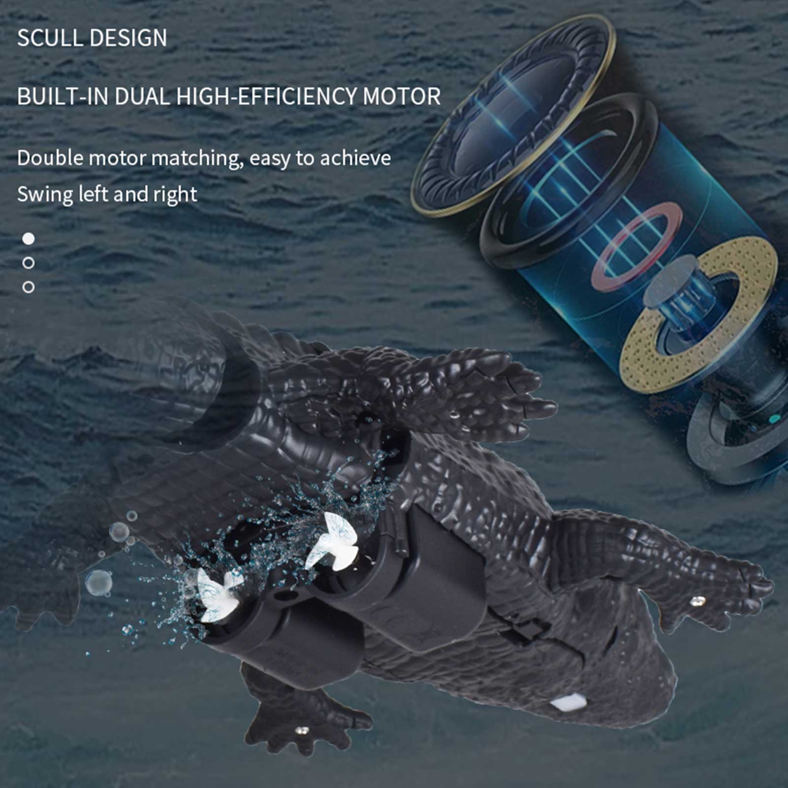 2,4G RC cocodrilo eléctrica RC barco chiste gracioso juguete de alta velocidad de Control remoto embarcaciones juguete de verano de diversión con agua