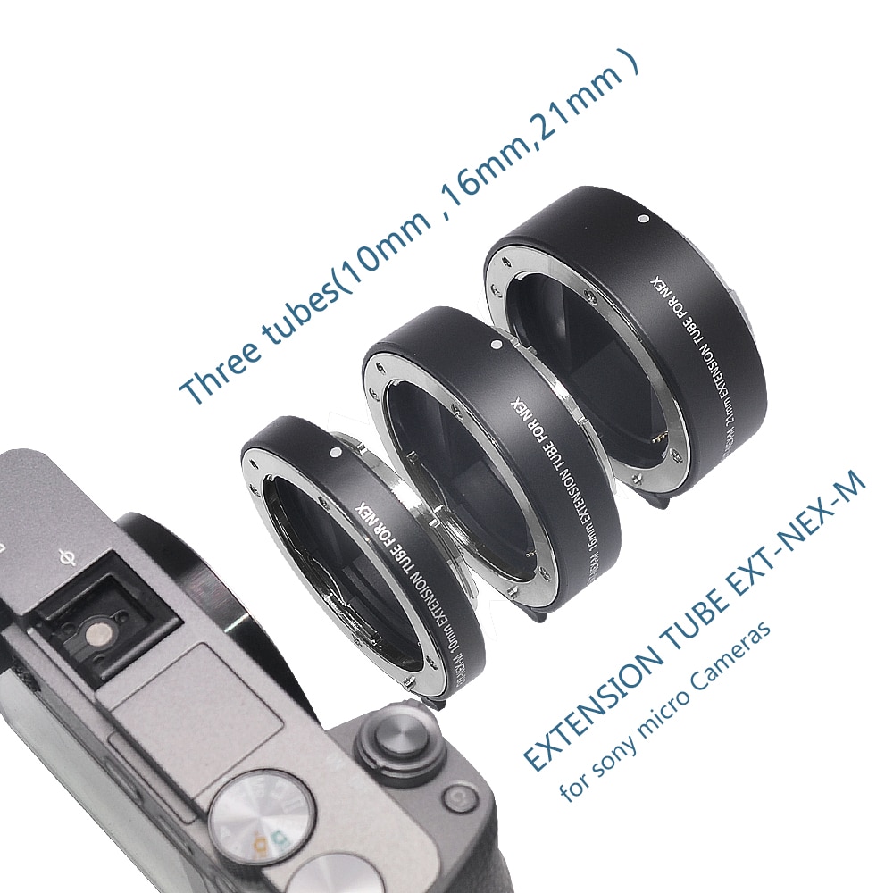 Mcoplus – bague d&#39;extension Macro en métal, mise au point automatique, 10mm 16mm 21mm pour Sony e-mount A7 A7II A7III A7SII A6000 A6300 A6500 nex 5